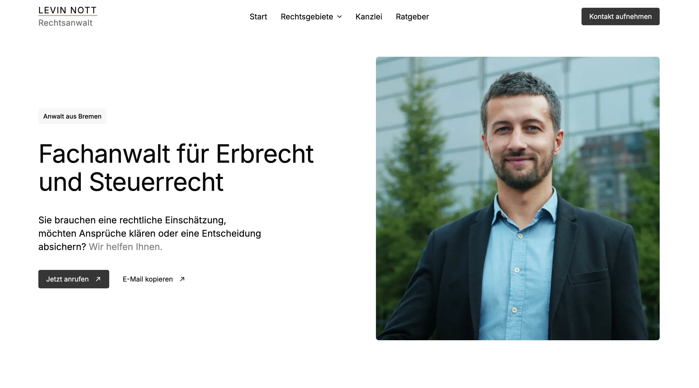 Anwalt Landingpage